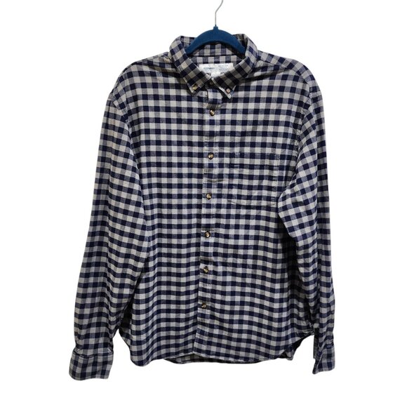 Old Navy Men's XL Blue White Gingham Button Up Shirt Regular Fit Built-In Flex - Picture 1 of 11